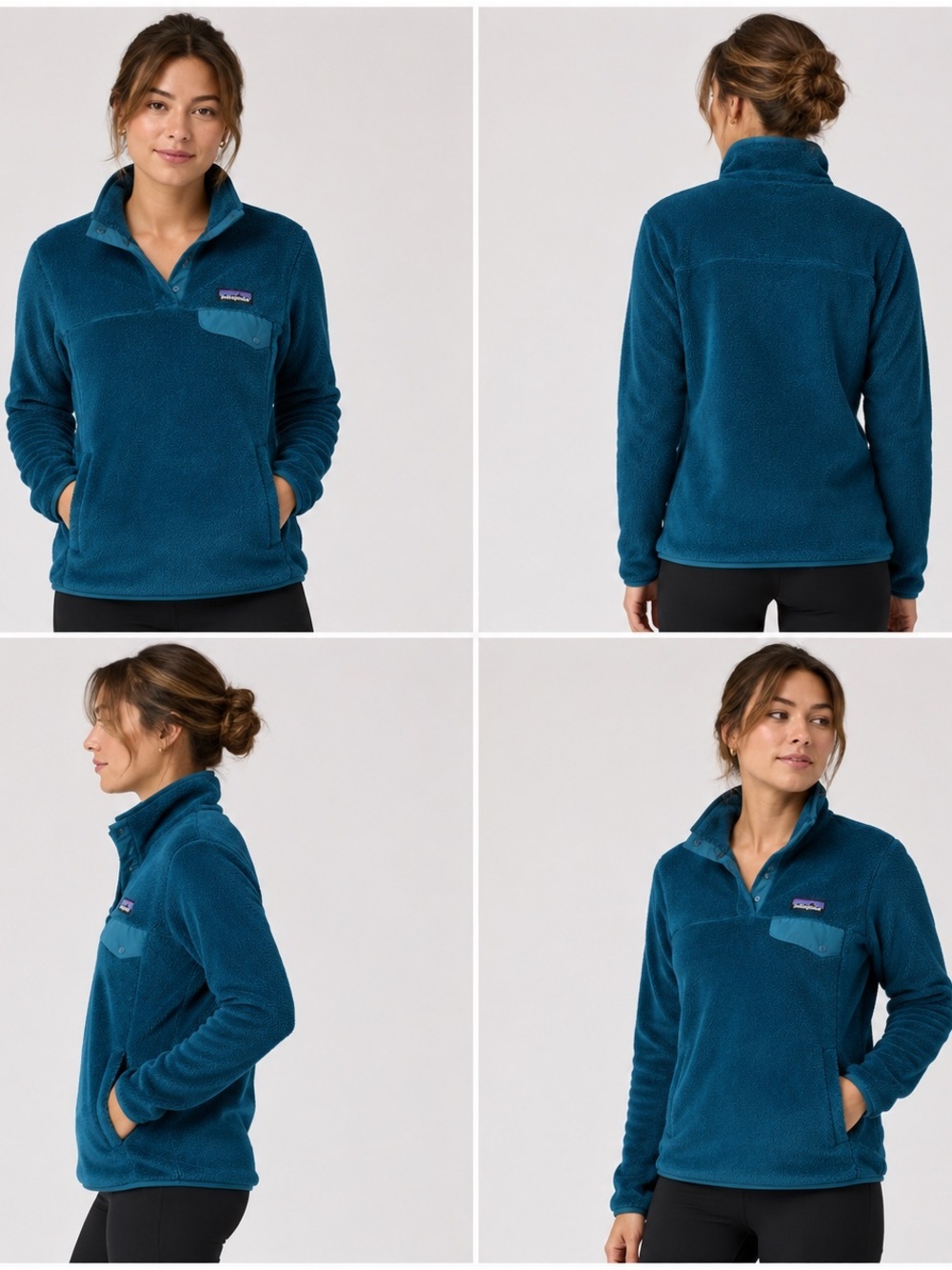 Patagonia Women's Re-Tool Snap-T Fleece Pullover Teal Blue Small S 25442